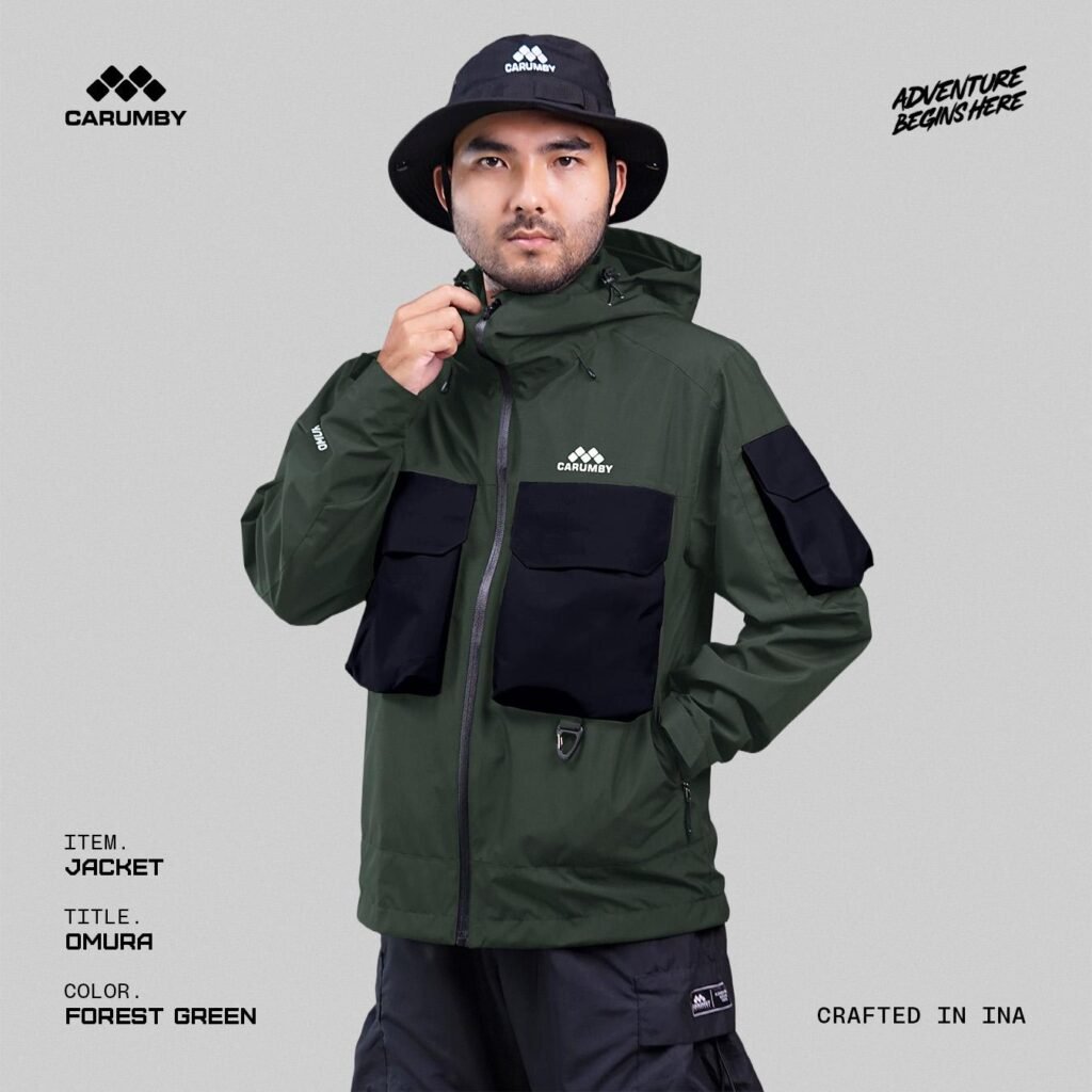 Jaket Gunung  Carumby Omura Two Tone Hitam Pria Wanita