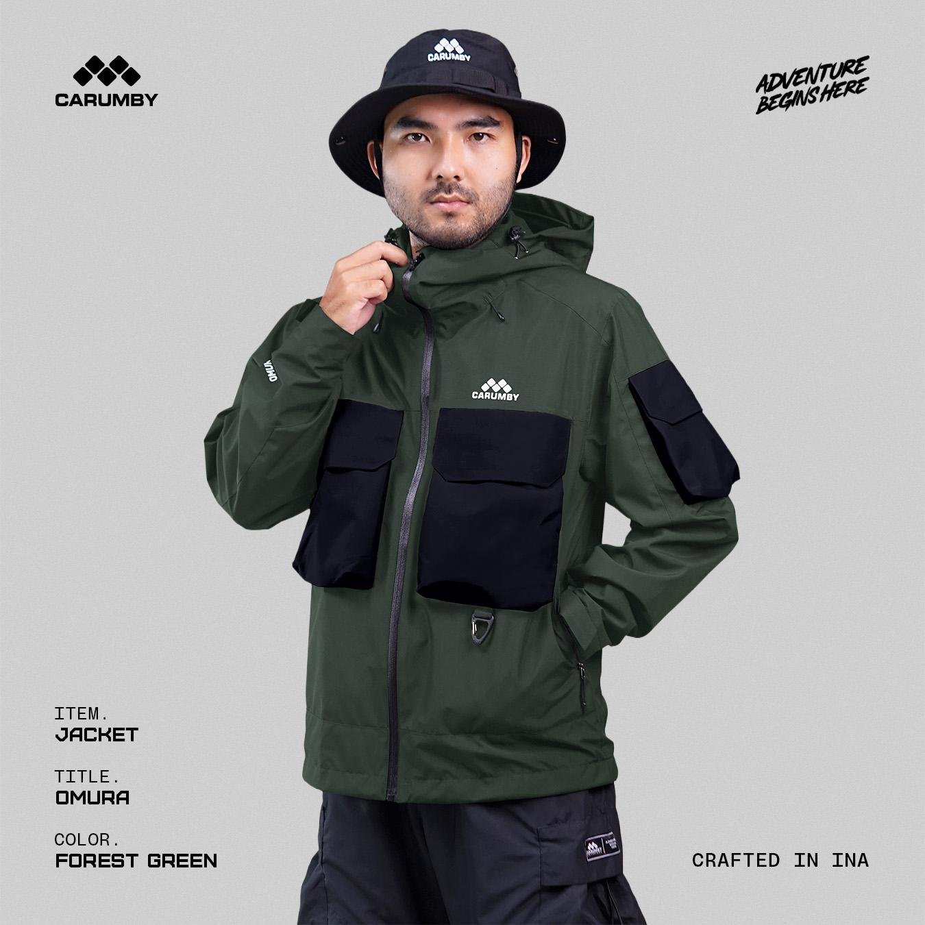Jaket Gunung Carumby Omura Two Tone Hitam Pria Wanita