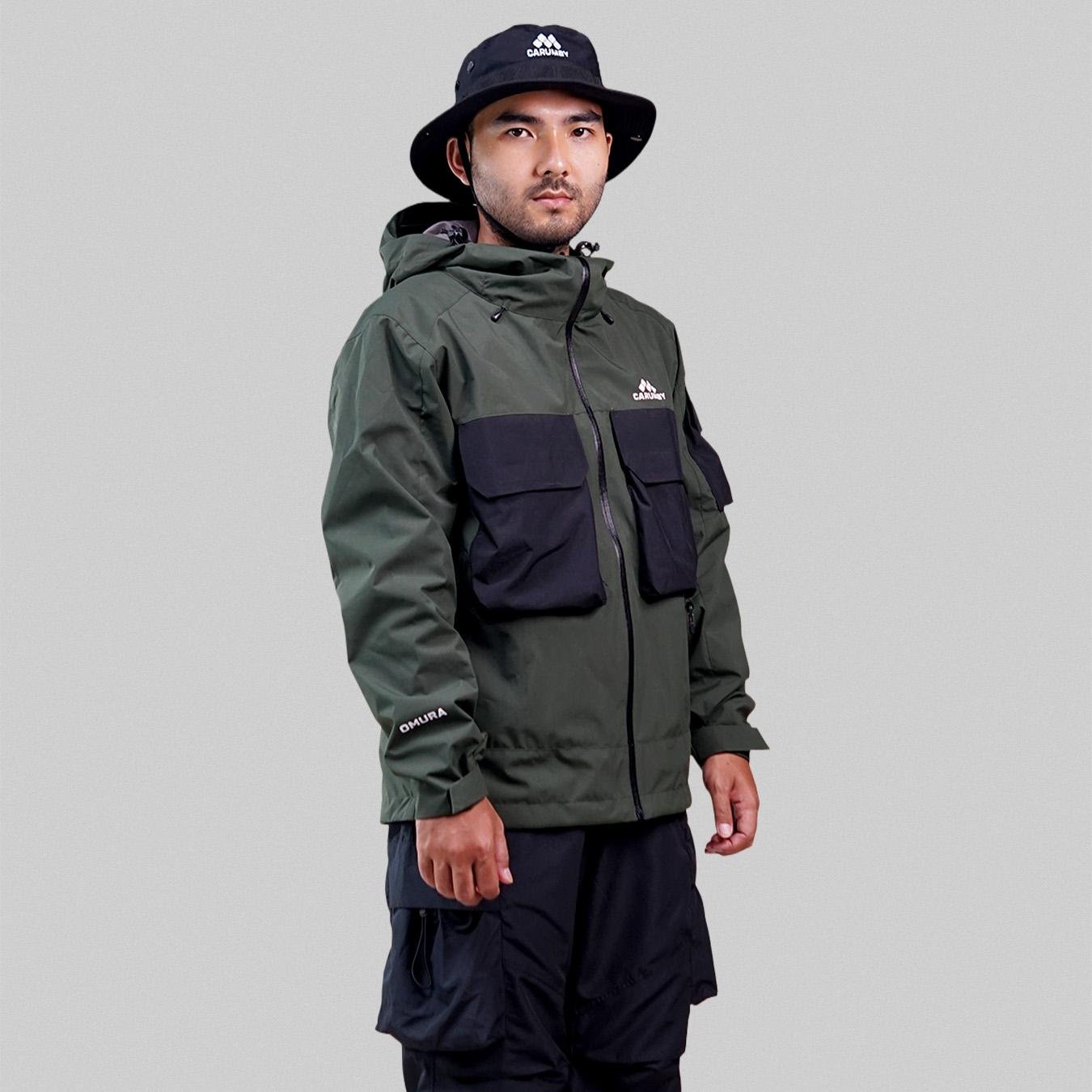 Jaket Gunung Carumby Omura Two Tone Hitam Pria Wanita - Gambar 2