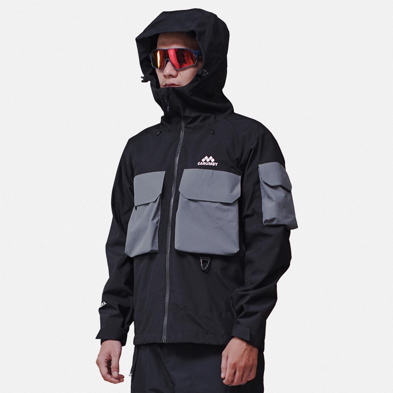 Jaket Gunung Carumby Omura Two Tone Hitam Pria Wanita - Gambar 4