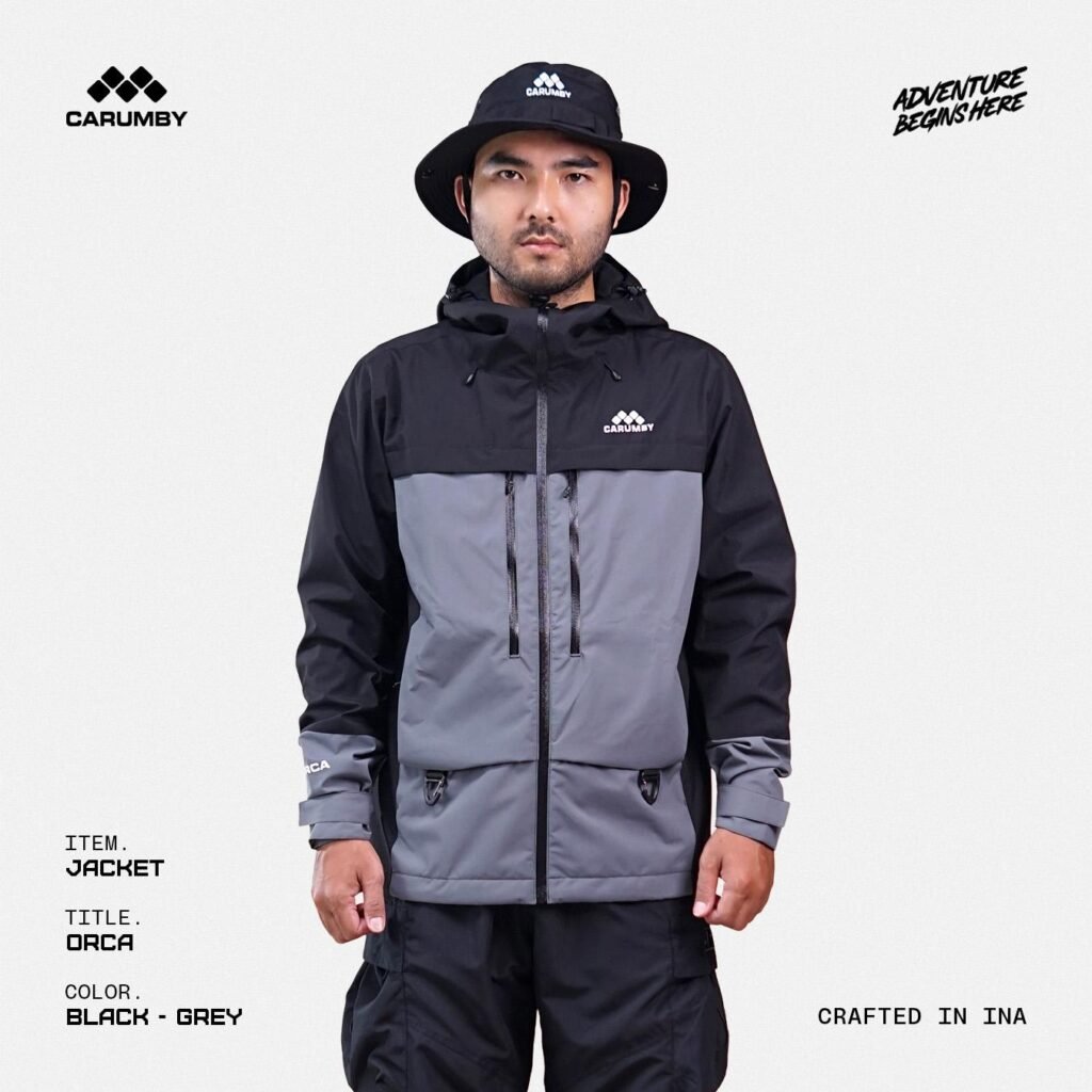 Jaket Gunung  Carumby Orca Pria Wanita Unisex Gorpcore Two Tone